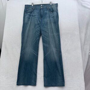 7 For All Mankind Austyn Jean Men 34 (36x30) Blue Relaxed Fit Straight Stretch
